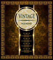 luxury golden vintage vector background set