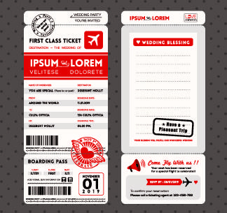 aircraft ticket design vector set