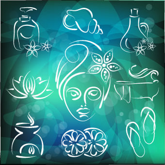 creative spa design element vector set