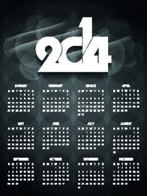 2014 new year calendar vector set