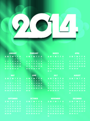 2014 new year calendar vector set