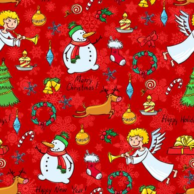 cute christmas seamless pattern vector