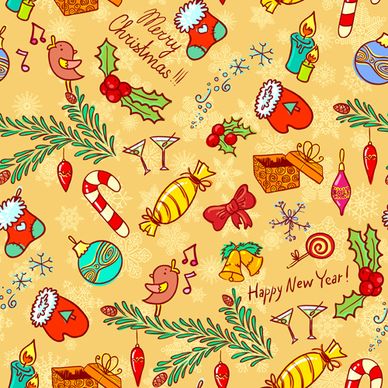 cute christmas seamless pattern vector