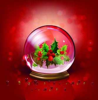 christmas crystal ball design background vector