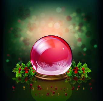 christmas crystal ball design background vector