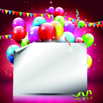 beautiful colorful balloons happy birthday background vector