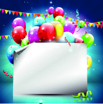 beautiful colorful balloons happy birthday background vector