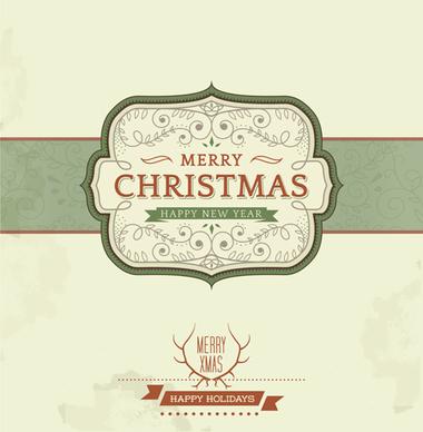 vintage christmas background and frame vector