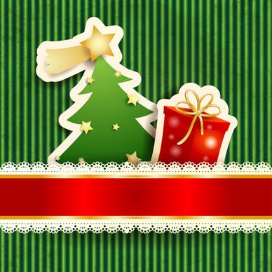 beautiful lace christmas elements background vector