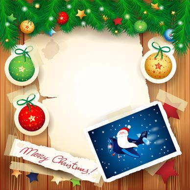 christmas photo frame background vector