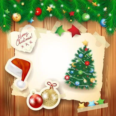 christmas photo frame background vector