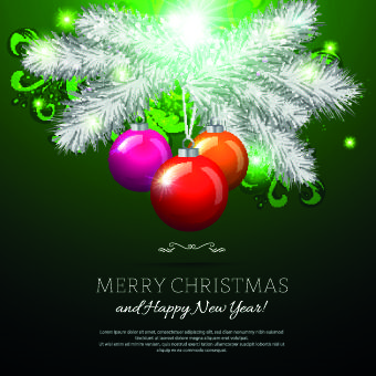 beautiful christmas baubles elements vector backgound