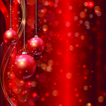 red christmas elements background vector set