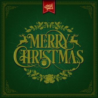 2014 christmas floral frame background vector