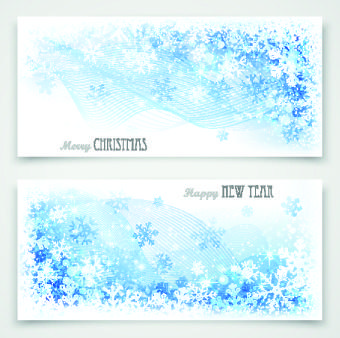 shiny14 merry christmas banners design vector