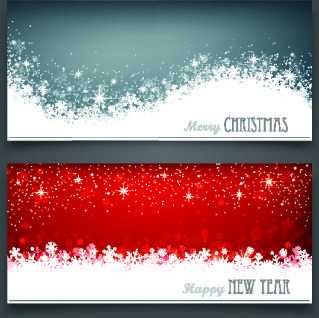 shiny14 merry christmas banners design vector