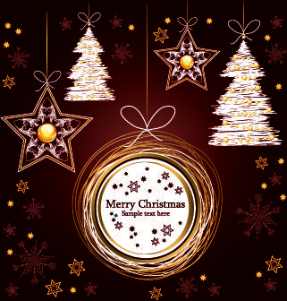 christmas luxury decor elements vector background