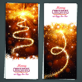 shiny14 merry christmas banners design vector