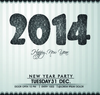 2014 happy new year deisgn vector