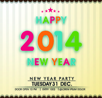 2014 happy new year deisgn vector