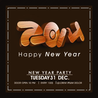 2014 happy new year deisgn vector