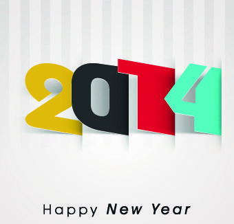 2014 happy new year deisgn vector