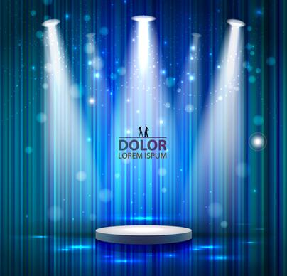 shiny stage spotlights design elements vector