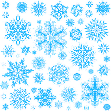 different snowflakes pattern design vector set