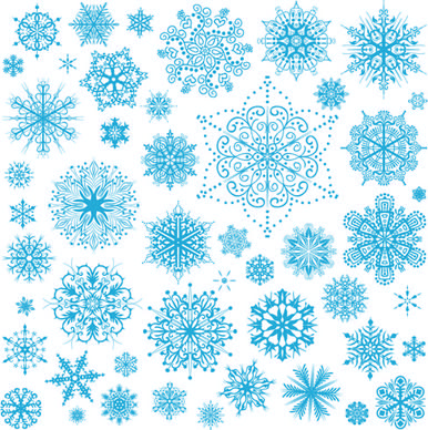 different snowflakes pattern design vector set