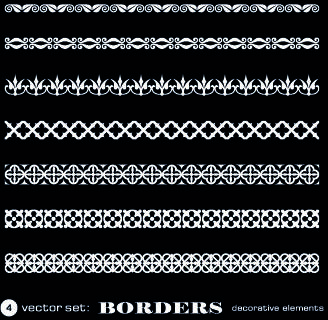 white lace borders vector set