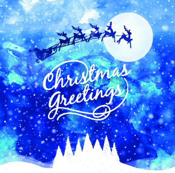 christmas snow night vector background