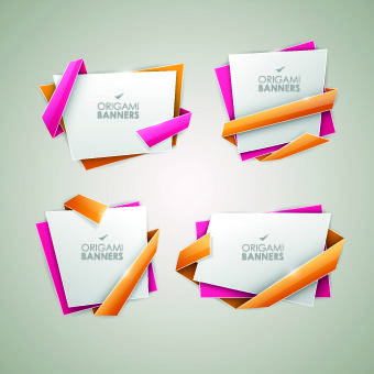 creative origami banner vector graphics