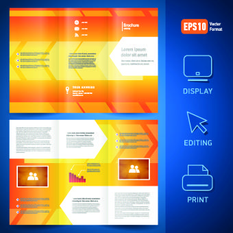 creative brochure and booklet tri fold design vector