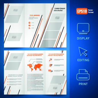 creative brochure and booklet tri fold design vector