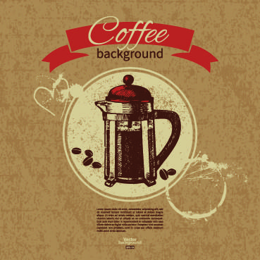 coffee background retro design vector