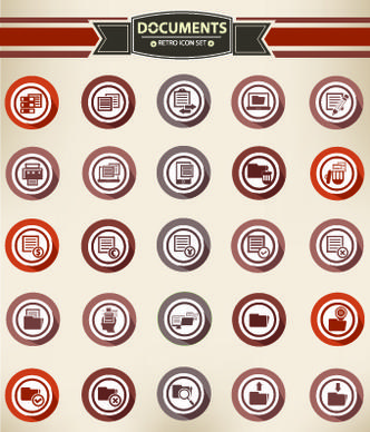 web icons round vector set