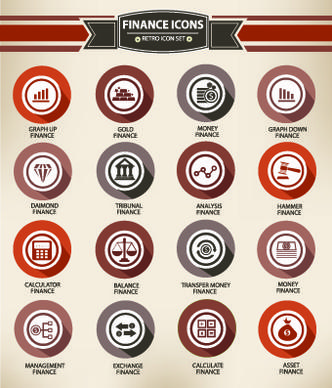 web icons round vector set