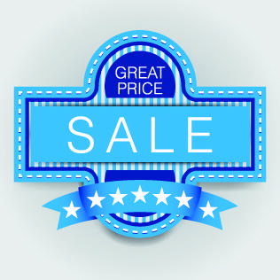 blue sale labels vector set