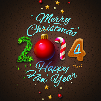 christmas with14 new year creative background set