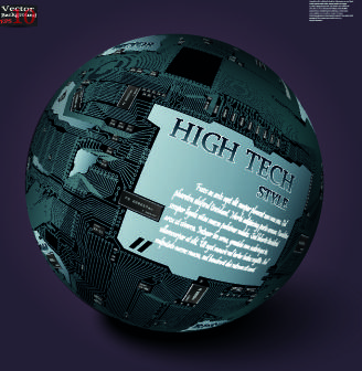 earth with high tech background vector