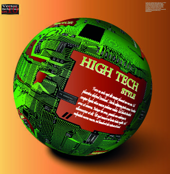 earth with high tech background vector