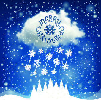 2014 christmas snowflake with cloud background