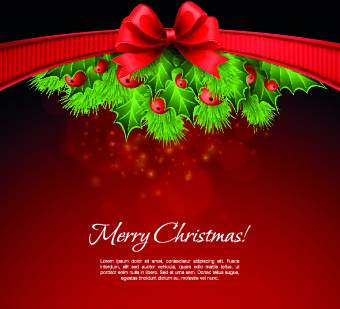 2014 christmas red bow vector background