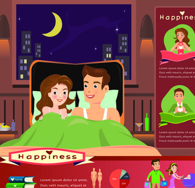 couples and business infographics vector