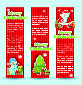 christmas elements with santa vector banner