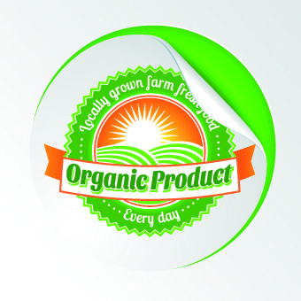 eco food labels vector set