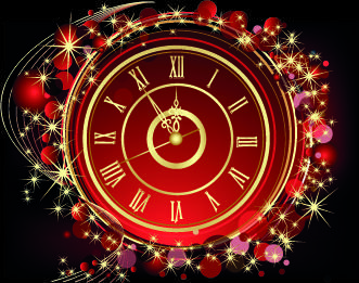 2014 new year clock background set