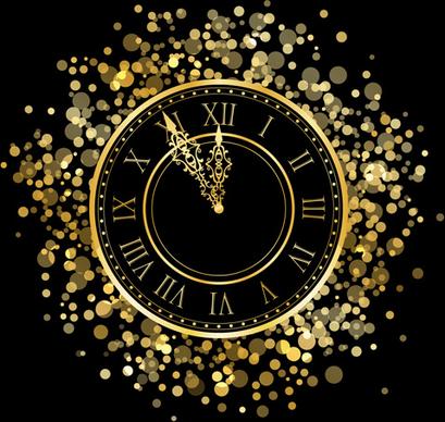 2014 new year clock background set