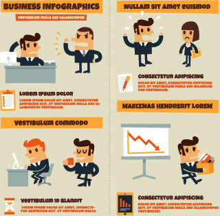 infographics and people design vector