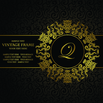 golden luxury frame vector graphics